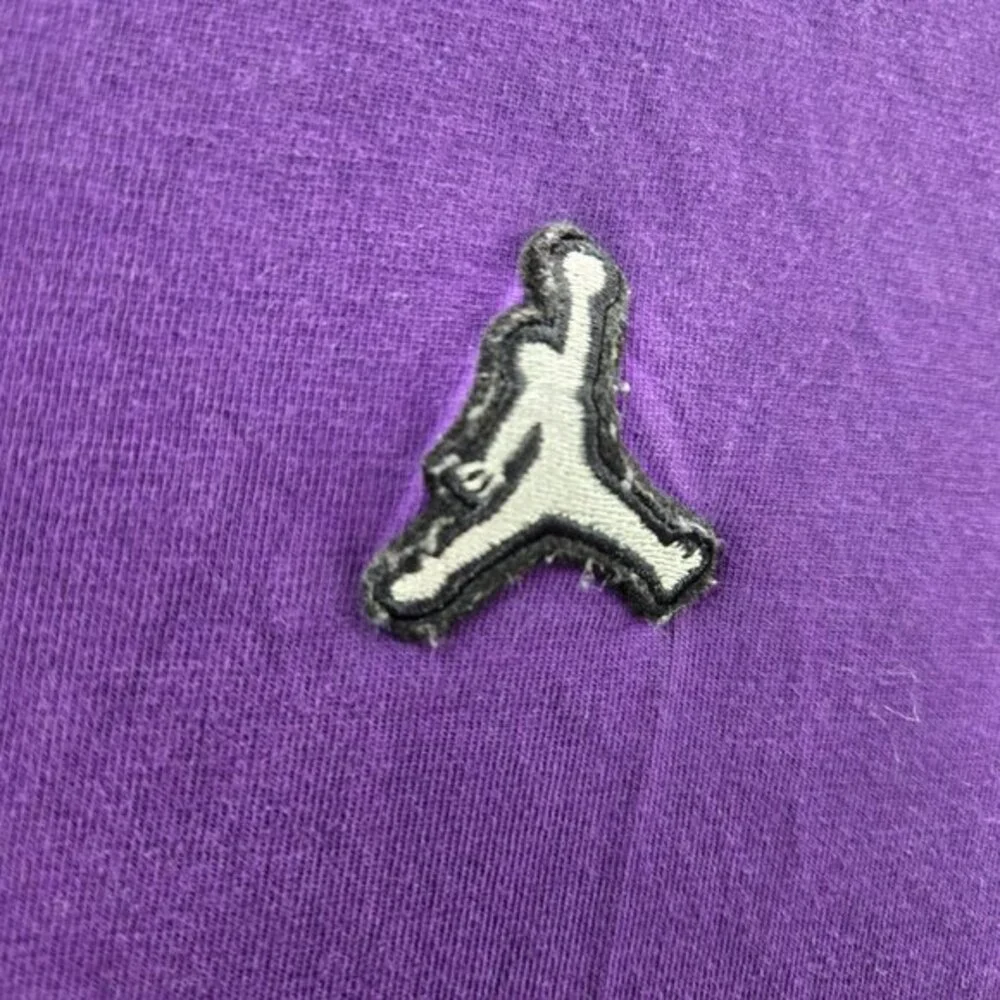 Air Jordan Men Shirt 2XL Purple Y2K Logo Jumpman Patch‎ Short Sleeve Tee